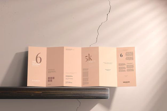 Free Dl Size Six Fold Brochure Mockup Psd