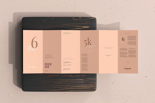 Free Dl Size Six Fold Brochure Mockup Psd