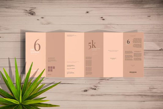 Free Dl Size Six Fold Brochure Mockup Psd