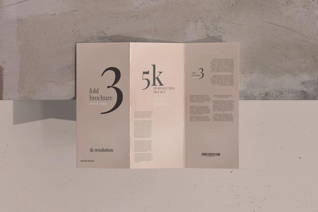 Free Dl Size Trifold Brochure Mockup Psd