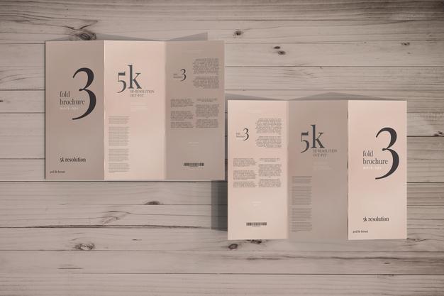 Free Dl Size Trifold Brochure Mockup Psd