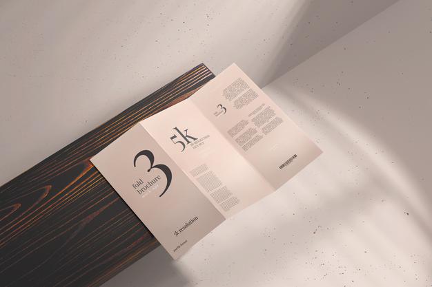 Free Dl Size Trifold Brochure Mockup Psd