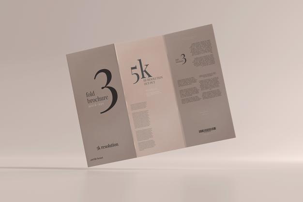 Free Dl Size Trifold Brochure Mockup Psd