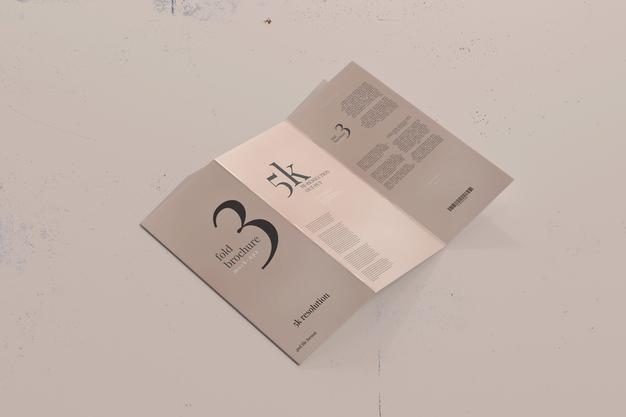 Free Dl Size Trifold Brochure Mockup Psd
