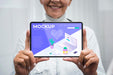 Free Doctor Holding Tablet Mock-Up Psd
