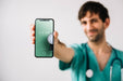 Free Doctor Showing Smartphone Mockup Psd