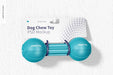 Free Dog Barbell Chew Toy Packaging Mockup, Hanging On Wall Psd