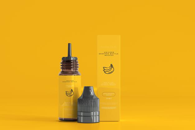 Free Dropper Bottle And Box Mockup Psd