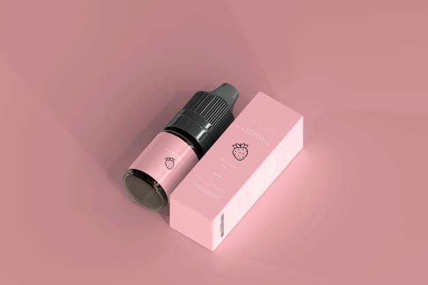 Free Dropper Bottle And Box Mockup Psd