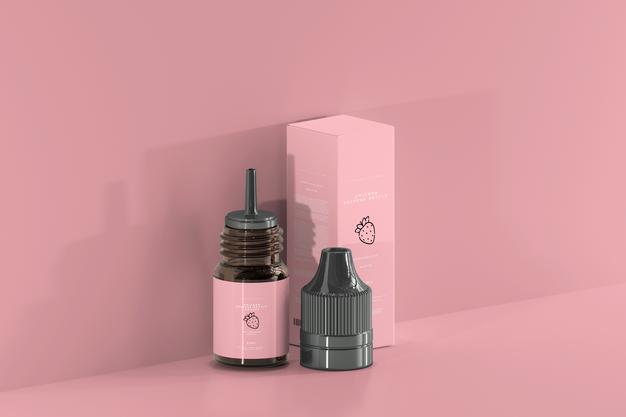 Free Dropper Bottle And Box Mockup Psd