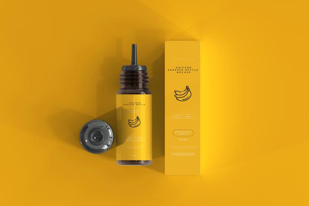 Free Dropper Bottle And Box Mockup Psd