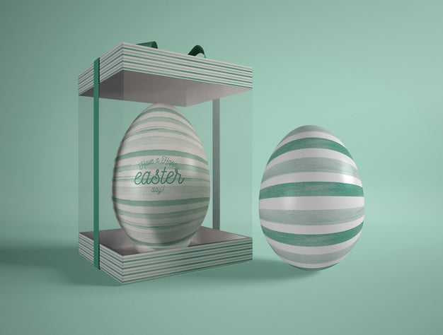Free Easter Egg In Transparent Box Psd