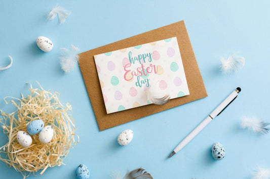 Free Easter Greeting Card With Envelope Psd
