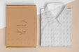 Free Eco-Friendly Price Tag And Cardboard Box With Formal Shirt Mock-Up Psd