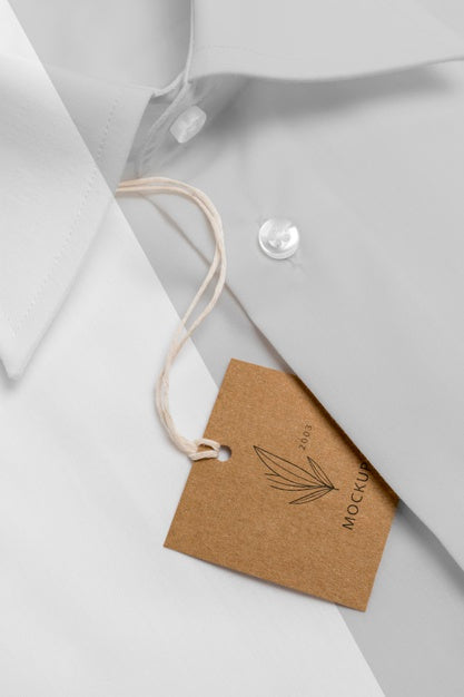 Free Eco-Friendly Price Tag On Formal Shirt Mock-Up Psd