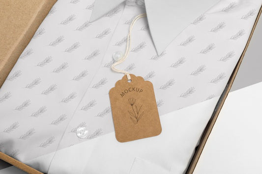 Free Eco-Friendly Price Tag On Formal Shirt Mock-Up Psd