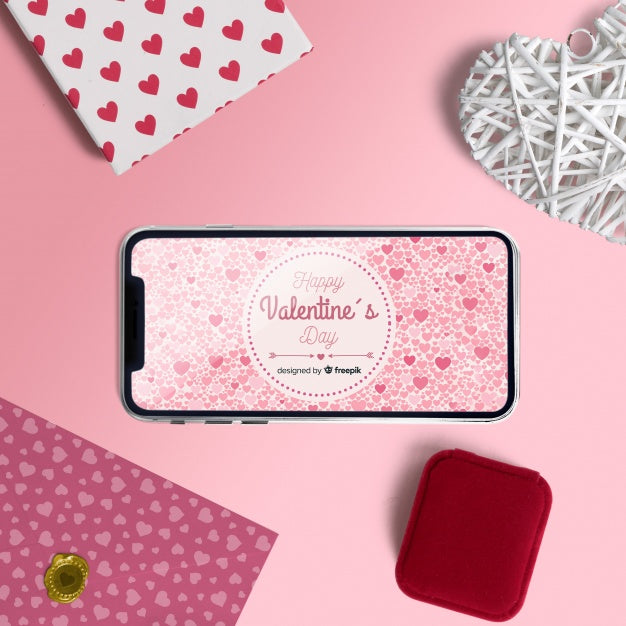 Free Editable Scene Creator Mockup With Valentines Day Concept Psd