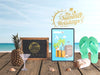 Free Editable Tablet Mockup With Summer Elements Psd