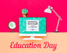 Free Education Day Concept Mock-Up Psd
