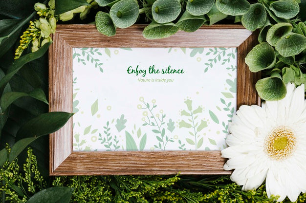Free Elegant Frame Surrounded By Plants Psd