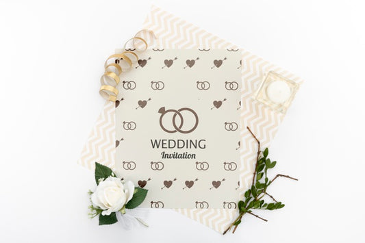 Free Elegant Wedding Invitation With Rose Psd