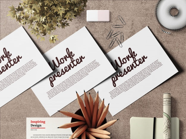 Free Elegant Work Presenter Mock Up Psd