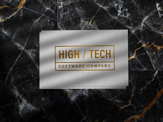 Free Embossed Gold Logo Mockup On Linen Paper Psd