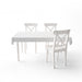 Free Empty Dining Table Mockup With White Cloth And Modern Chairs Psd