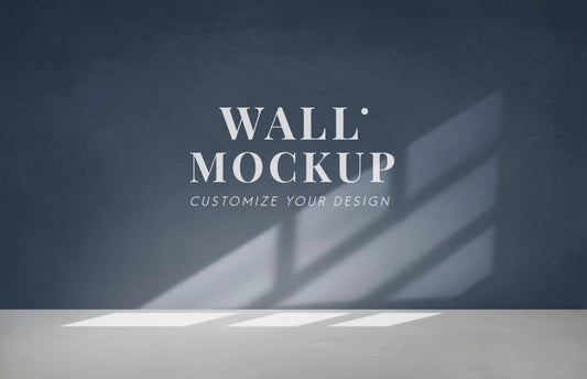 Free Empty Room With A Dark Gray Wall Mockup Psd