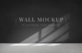 Free Empty Room With A Dark Gray Wall Mockup Psd