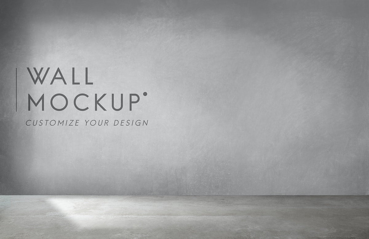 Free Empty Room With A Gray Wall Mockup