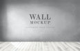 Free Empty Room With A Gray Wall Mockup