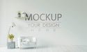 Free Empty Wall Interior Furniture 3D Psd Mockup Psd