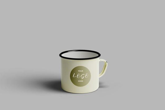 Free Enamel Mug Coffee Mockup Psd