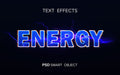 Free Energy Text Effect Mockup Psd
