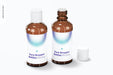 Free Euro Dropper Bottles With Orifice Reducers Mockup, Opened Psd