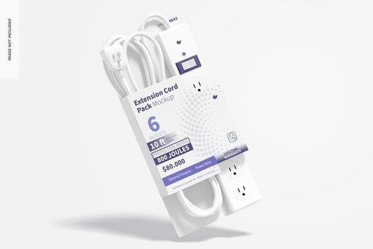 Free Extension Cord Pack Mockup, Floating Psd