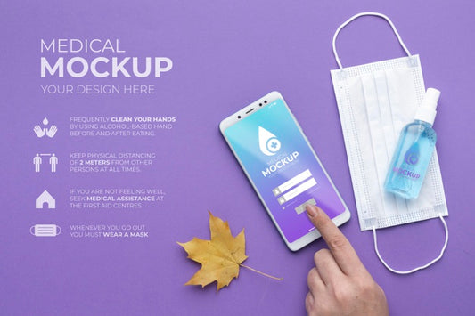 Free Face Mask Minimal Concept Mock-Up Psd