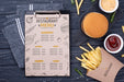 Free Fast Food Menu Concept Mock-Up Psd