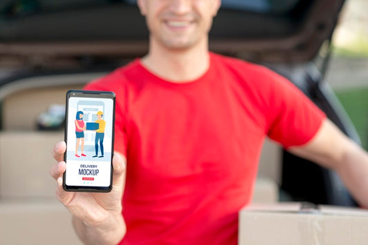 Free Fast Moving Courier With Copy Space Psd