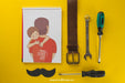 Free Father'S Day Composition On Yellow Background Psd
