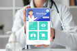 Free Female Doctor Working On A Mock-Up Tablet Psd