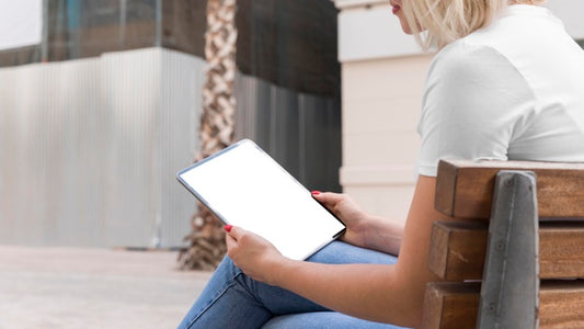 Free Female On Street Reading Book Psd