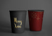 Free Festive Paper Cup Design Mockup Psd
