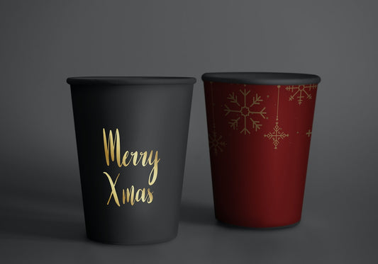 Free Festive Paper Cup Design Mockup