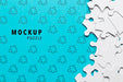 Free Flat Lay Arrangement With White Puzzle Pieces Psd