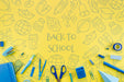 Free Flat Lay Back To School With Yellow Background Psd