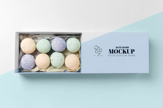 Free Flat Lay Bath Bombs In Box Psd