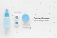 Free Flat Lay Contact Lenses Composition On White Background Psd