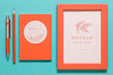 Free Flat Lay Coral Assortment With Frame Mock-Up Psd